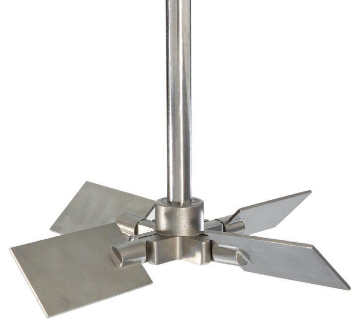 E-400 folding impeller with its four blades open at full operating diameter